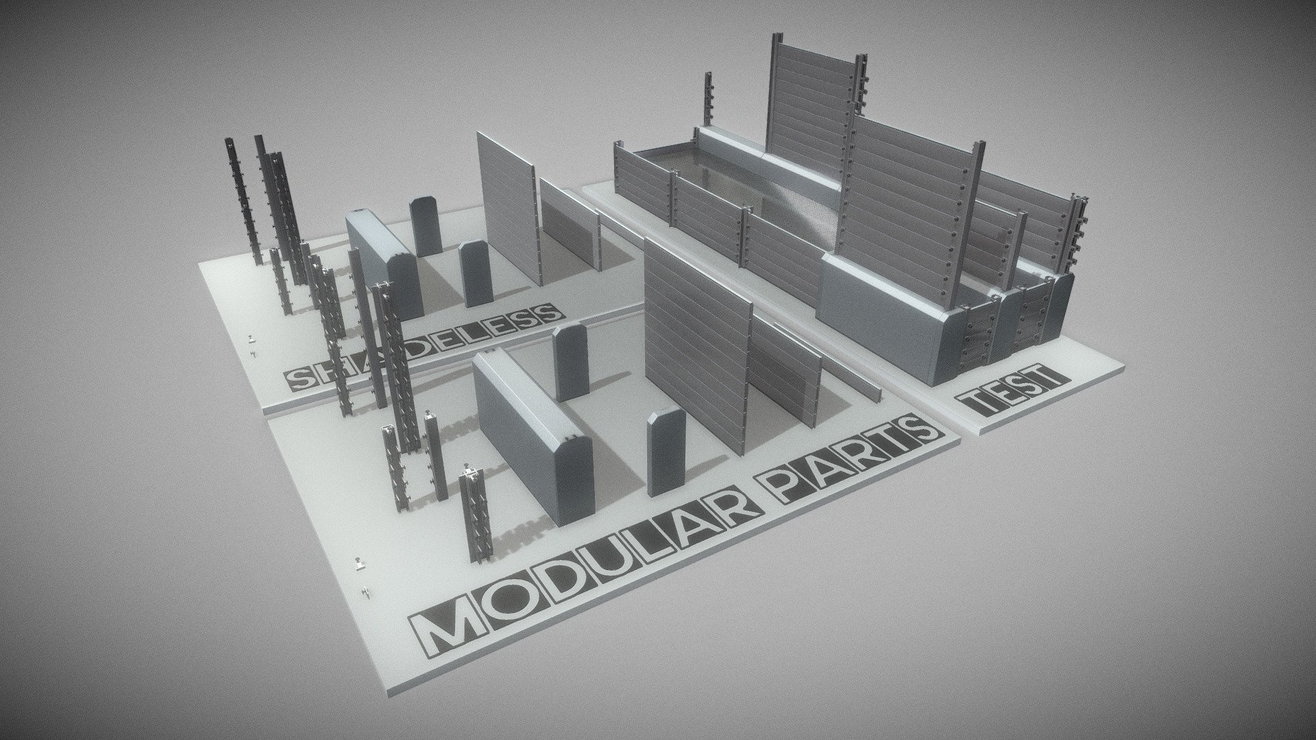 Here is a modular water barrier cs.







 - Modular Water Barrier - Construction Set - Buy Royalty Free 3D model by VIS-All-3D (@VIS-All) 3d model