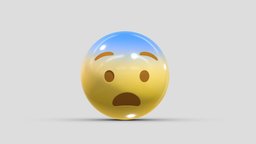 Apple Fearful Face face, set, apple, messenger, smart, pack, collection, icon, vr, ar, smartphone, android, ios, samsung, phone, print, logo, cellphone, facebook, emoticon, emotion, emoji, chatting, animoji, asset, game, 3d, low, poly, mobile, funny, emojis, memoji