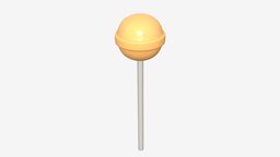 Round lollipop food, stick, sphere, sugar, candy, round, delicious, sweet, striped, dessert, tasty, colorful, lollipop, caramel, lick, 3d, pbr