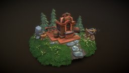 Loot house handpainted, texturing, unity3d, lowpoly, gameasset, environment
