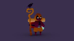 Travelling Merchant gaming, videogame, creepy, merchant, crow, lowpoly3d, character, low-poly, game, blender, lowpoly, characters, fantasy, video