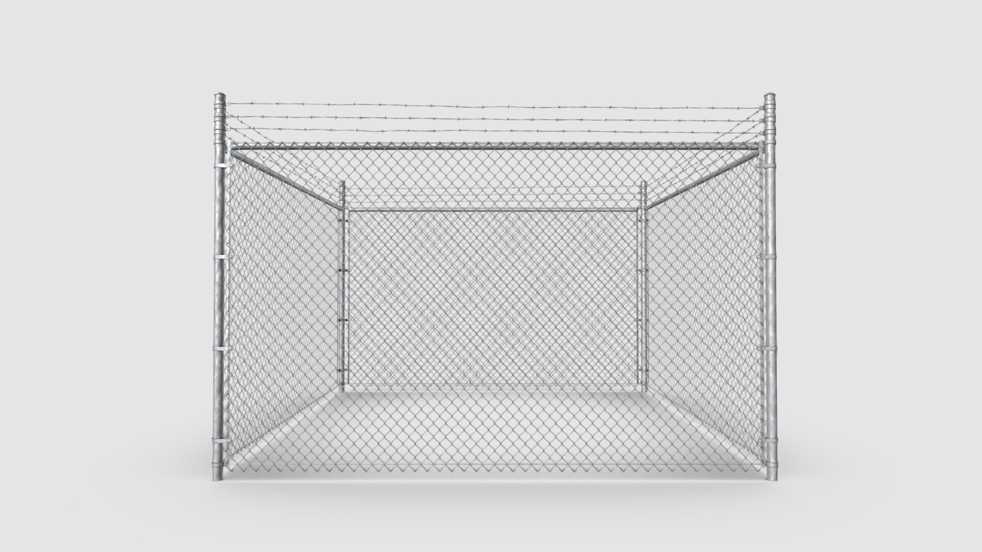 It's one part form Fence Pack wall project. Soon in store - Metal chain link fence component - Buy Royalty Free 3D model by specifickarma 3d model