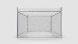 Metal chain link fence component fence, gate, mesh, corner, site, american, real-time, galvanized, components, sections, narrow, substancepainter, pbr, low