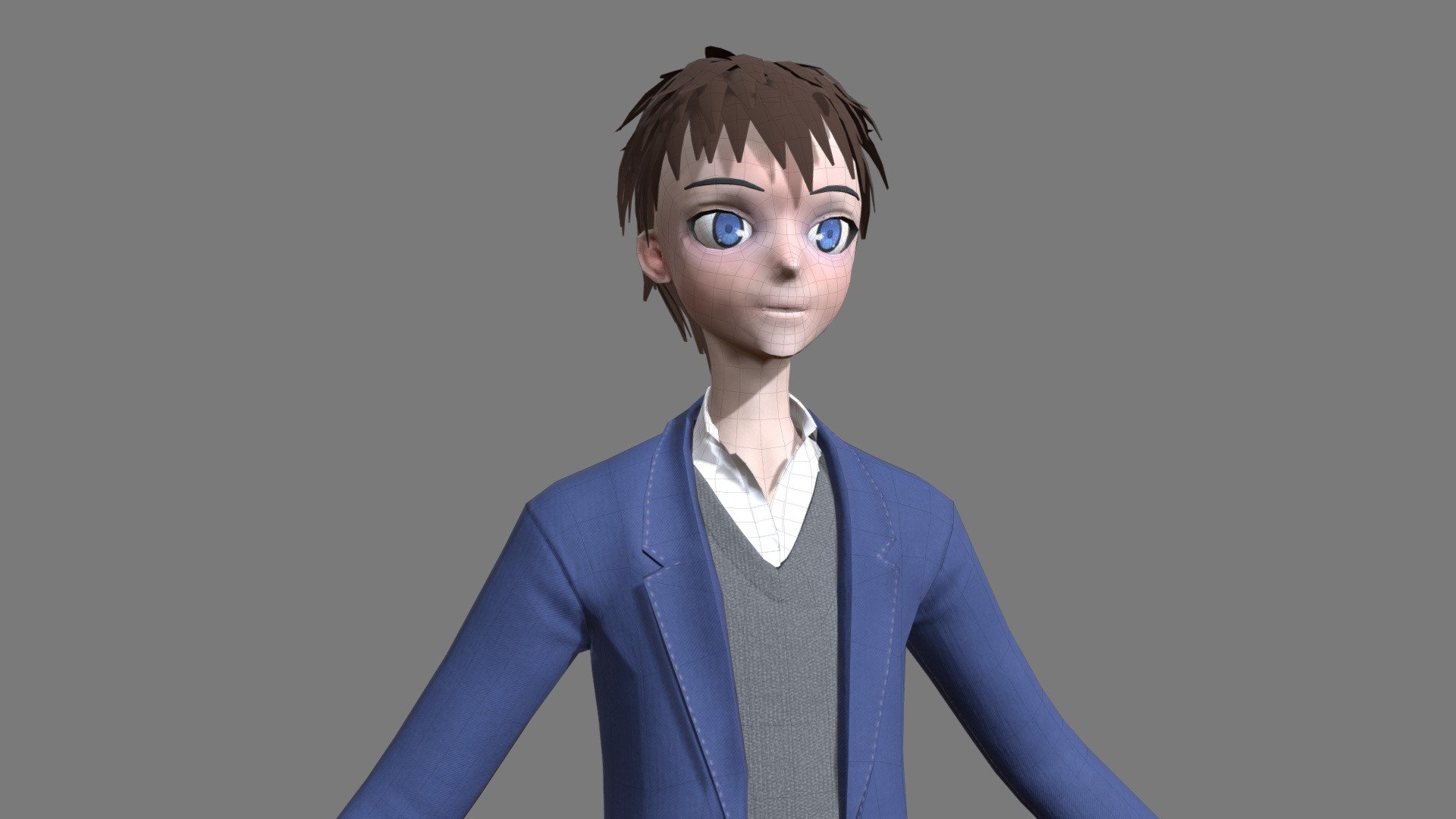 Manga_boy Low poly model - Manga_boy - 3D model by visualife 3d model