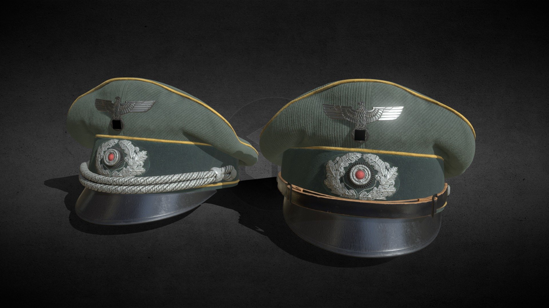 german officer cap - 3D model by leo kerjean (@leo.kerjean) 3d model