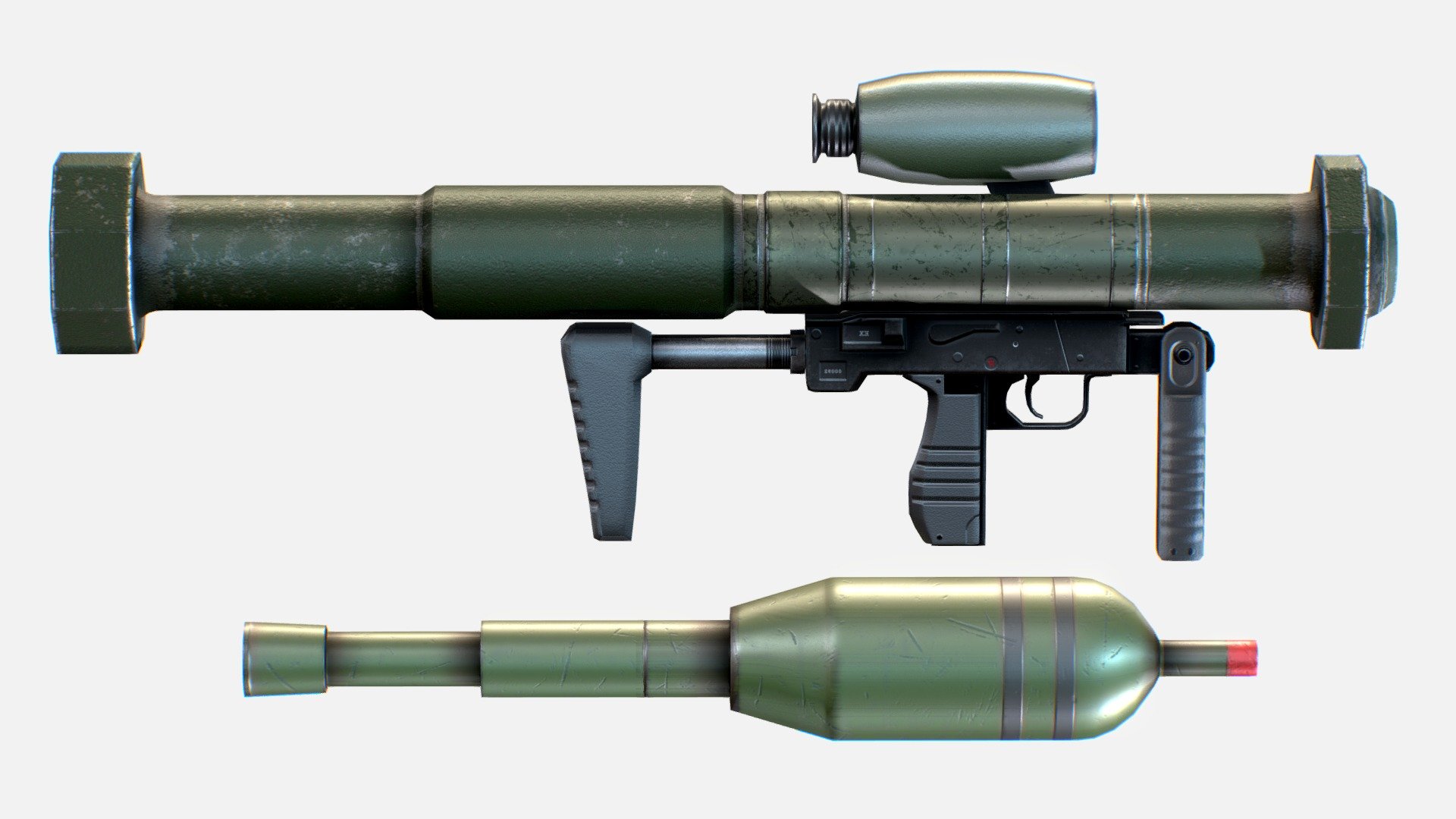 Anti-tank Rocket Launcher type - Rocket Launcher_FaustX - 3D model by ICRCVR 3d model