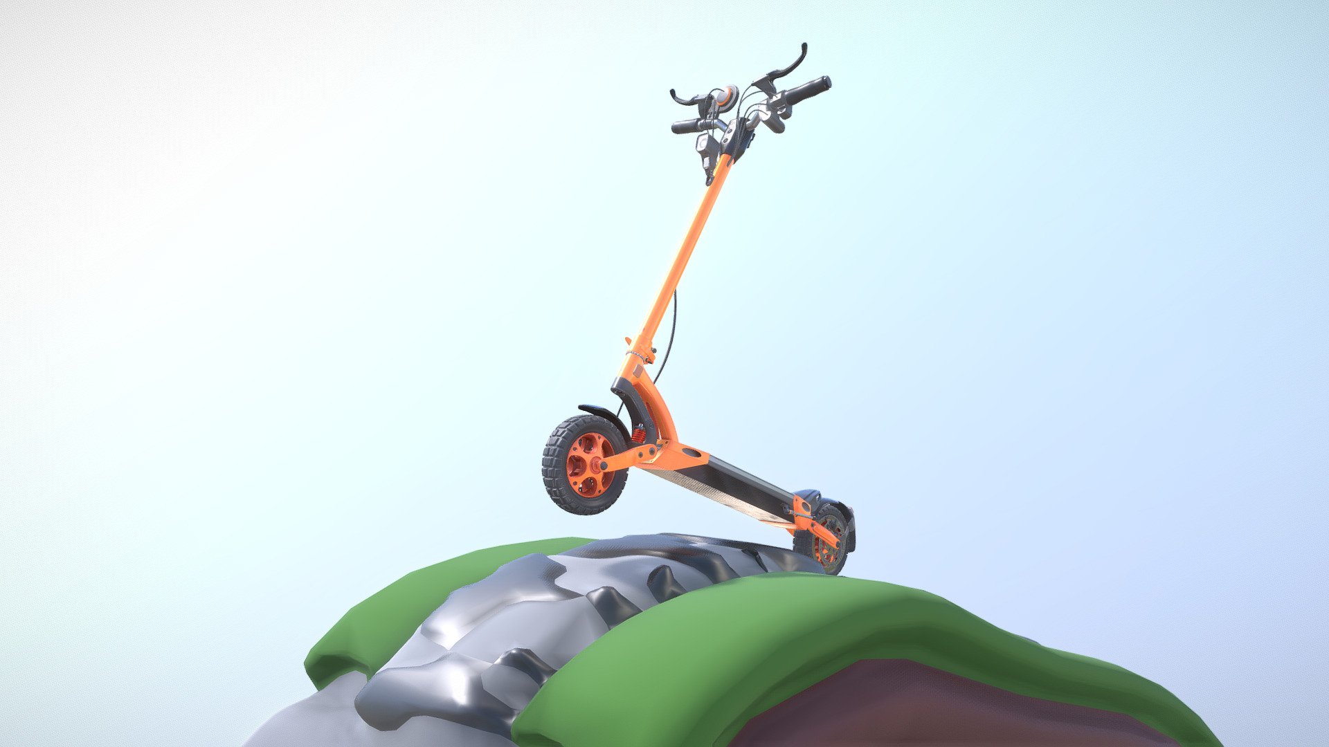 Here is the rigged low-poly version of the off-road e-scooter with orange texture set.


All static parts for the e-scooter and the rigged version without animation are available separately as *.blend (with packed textures) downloadable as additional file folder. 

I have also added some common exchange formats and a texture folder for the 8k PBR-textures. 



Rigged Off-Road E-Scooter:




Object Dimensions -  1.317m x 0.593m x 1.370m

Vertices = 26781

Edges = 59942

Polygons = 33071







Available Exchange Formats




Autodesk FBX (.fbx)



OBJ (.obj, .mtl)

glTF (.gltf, .glb)

X3D (.x3d)

Collada (.dae)

Stereolithography (.stl)

Polygon File Format (.ply)

Alembic (.abc)

DXF (.dxf)

USDC






Last update 27.04.2023



3D modelled, textured, rigged and animated by 3DHaupt in Blender 2.93 3d model