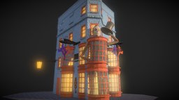 Weasleys wizard wheezes uni, harrypotter, futureworks, modular-construction, modular-assets, diagonalley, model, building, modular
