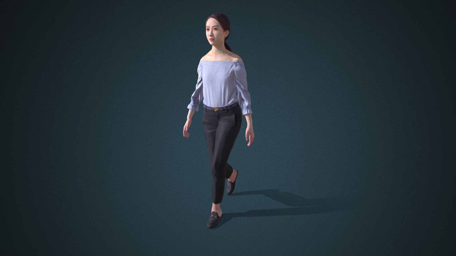 Do you like this model?  Free Download more models, motions and auto rigging tool AccuRIG (Value: $150+) on ActorCore
 

This model includes 2 mocap animations:  Modern_F_Look around,Modern_F_Walk. Get more free motions

Design for high-performance crowd animation.

Buy full pack and Save 20%+: Street People Vol.2


SPECIFICATIONS

✔ Geometry : 7K~10K Quads, one mesh

✔ Material : One material with changeable colors.

✔ Texture Resolution : 4K

✔ Shader : PBR, Diffuse, Normal, Roughness, Metallic, Opacity

✔ Rigged : Facial and Body (shoulders, fingers, toes, eyeballs, jaw)

✔ Blendshape : 122 for facial expressions and lipsync

✔ Compatible with iClone AccuLips, Facial ExPlus, and traditional lip-sync.


About Reallusion ActorCore

ActorCore offers the highest quality 3D asset libraries for mocap motions and animated 3D humans for crowd rendering 3d model