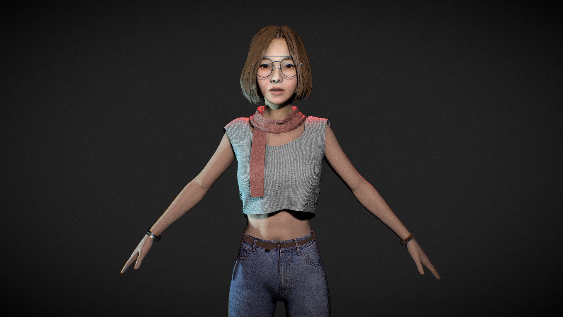 Here is a model I did from imagination in Blender. I got inspired on the slasher movies survivors and decided to do my own. I did character last year.
This model is not rigged.
New: Updated the textures and UV mapping 3d model