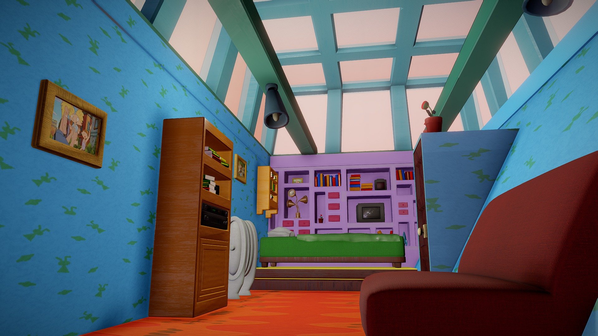 A small room from hey Arnold cartoon, we've all wanted to have when we were kids. Just admit it 3d model