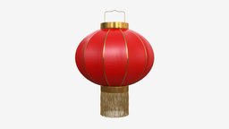 Oriental Traditional Hanging Paper Lantern 03 lamp, lantern, hanging, paper, ornament, asian, festival, holiday, decor, chinese, traditional, oriental, celebration, 3d, pbr, decoration, light
