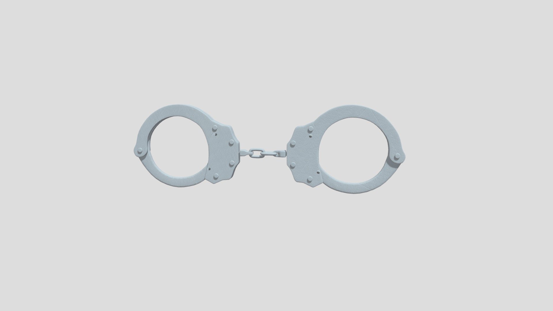 Textures: 2048 x 2048, Two colors on texture: Grey and light Blue.

Has Normal Map: 2048 x 2048. 

Materials: 1 - Handcuffs

Smooth shaded.

Mirrored.

Rigged.

Subdivision Level: 1

Origin located on middle-center.

Polygons: 49072

Vertices: 24986

Formats: Fbx, Stl.

I hope you enjoy the model! - Handcuffs - Buy Royalty Free 3D model by ED+ (@EDplus) 3d model
