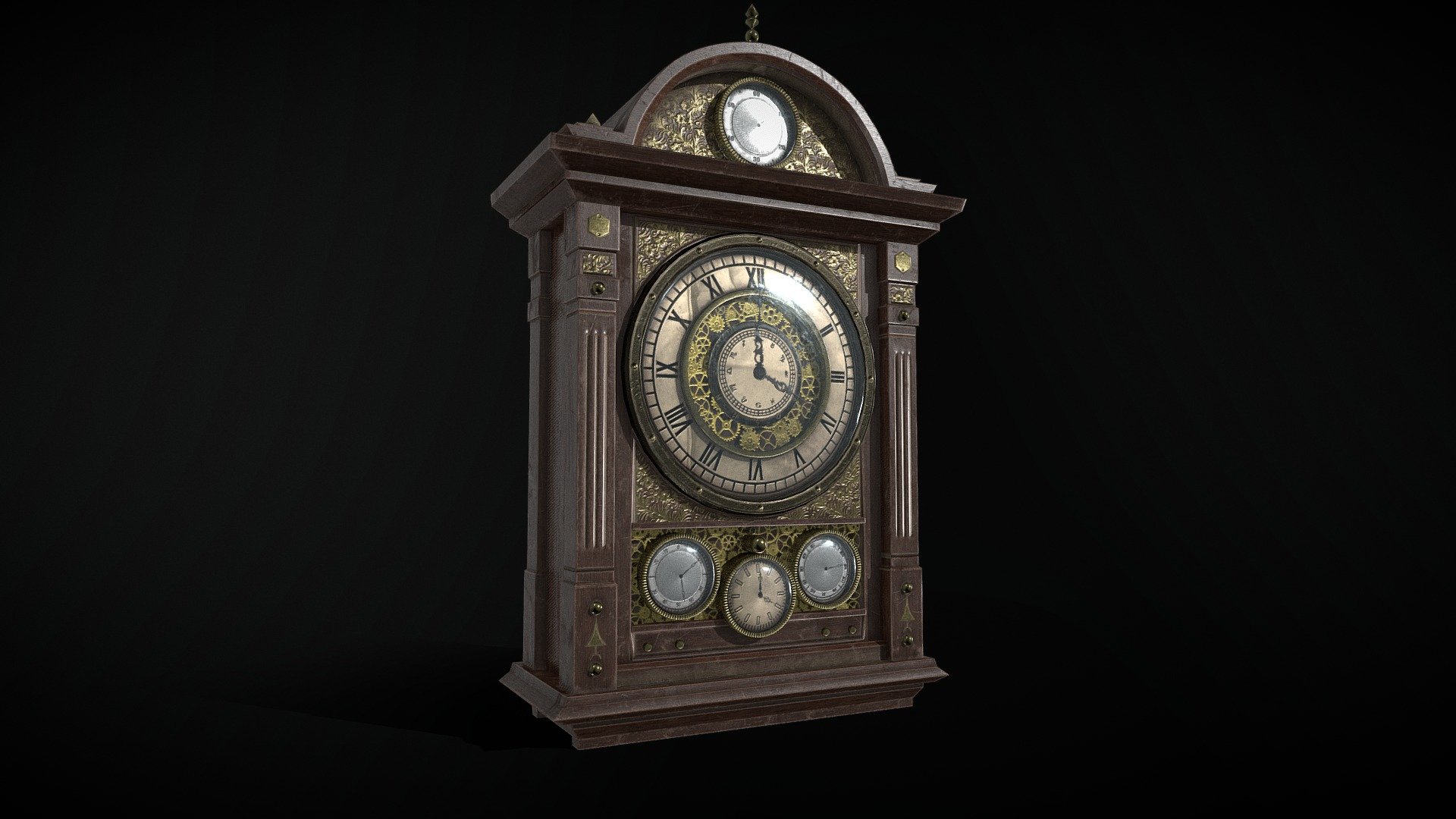 Steampunk style old wall clock.

Tris:  6126

Textures:

Clock [4096x4096]

Gears [2048x2048]

Glasses [2048x2048]

Soft: 3DsMax, Substance Painter, Photoshop, Marmoset Toolbag

Subscribe, It's very important for me:

Instagram

Artstation

Sketchfab

LinkedIn

 - Old wall clock - Download Free 3D model by sergeilihandristov 3d model