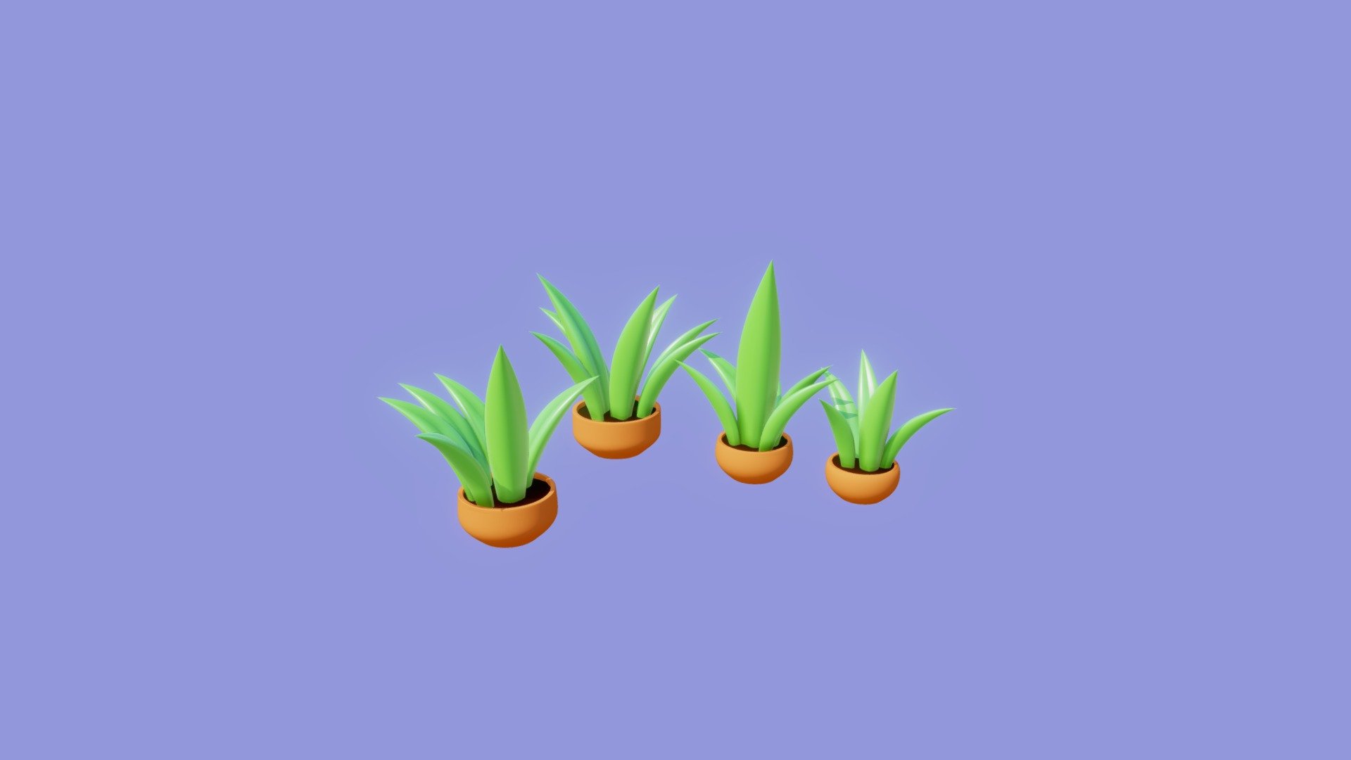 Stylized potted plants - Stylized potted plant - Download Free 3D model by GeneGrad 3d model