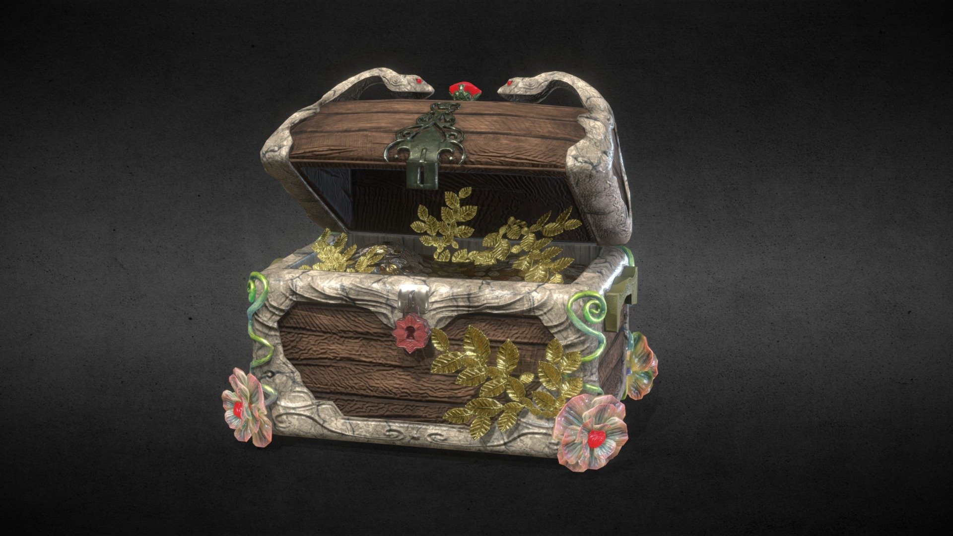 Treasure chest of golden leaves.
Practice - Treasure chest of golden leaves - 3D model by uu.yuri (@uu0358) 3d model