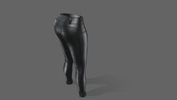 Female Shiny Black Skinny Leather Pants