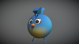 Cartoon Bluebird #3December2022Challenge cute, painted, bluebird, 3december, catrina, handpainted, lowpoly, low, poly, stylized, hand, 3december2022challenge, 3december2022