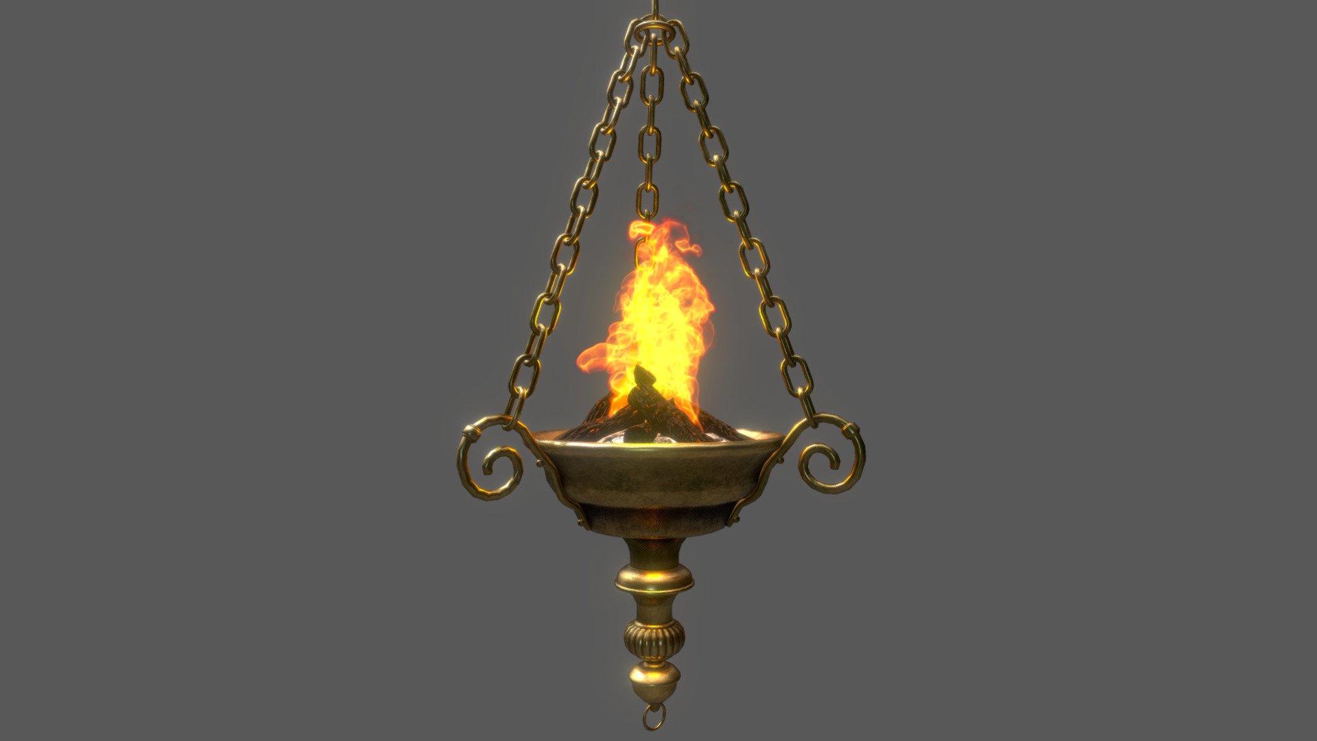 Ceiling Brazier

Low poly model with PBR material.


12.257 Polygons
24.352 Triangles

3 Materials


Ceiling_Brazier | PBR | 4K Textures Resolution
Burning_Wood | PBR | 2K Textures Resolution
Fire | Emission Texture | 512 pixels resolution

There are 3 UV Maps, one for each of the materials, all non-overlapping.

Include Fire Animation Textures Sheet:


64 frames
seamless loop
 - Medieval Lighting - Ceiling Blazier - Buy Royalty Free 3D model by pixeldigitalarts by Giovanni Lucca (@pixeldigitalarts) 3d model