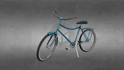 Lowpoly Blue Stylized Bicyle gameprop, colorful, marmosettoolbag, substancepainter, render, game, lowpoly, stylized, simple