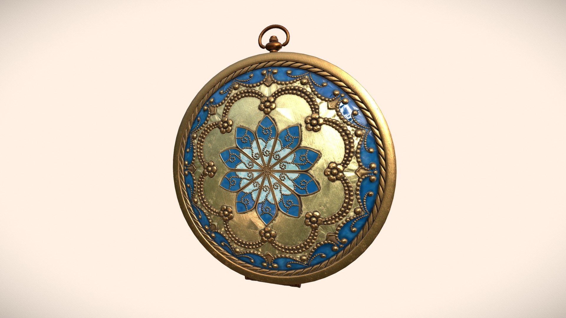 Beautiful vintage watch with flower pattern - Vintage pocket watch - Download Free 3D model by adsky_pes 3d model