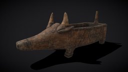Medieval Carved Pig Container