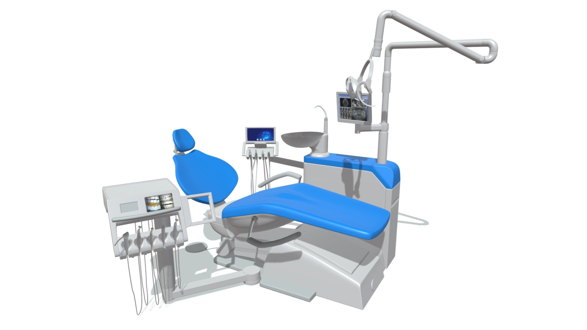 High quality 3d model of dental station with chair 3d model