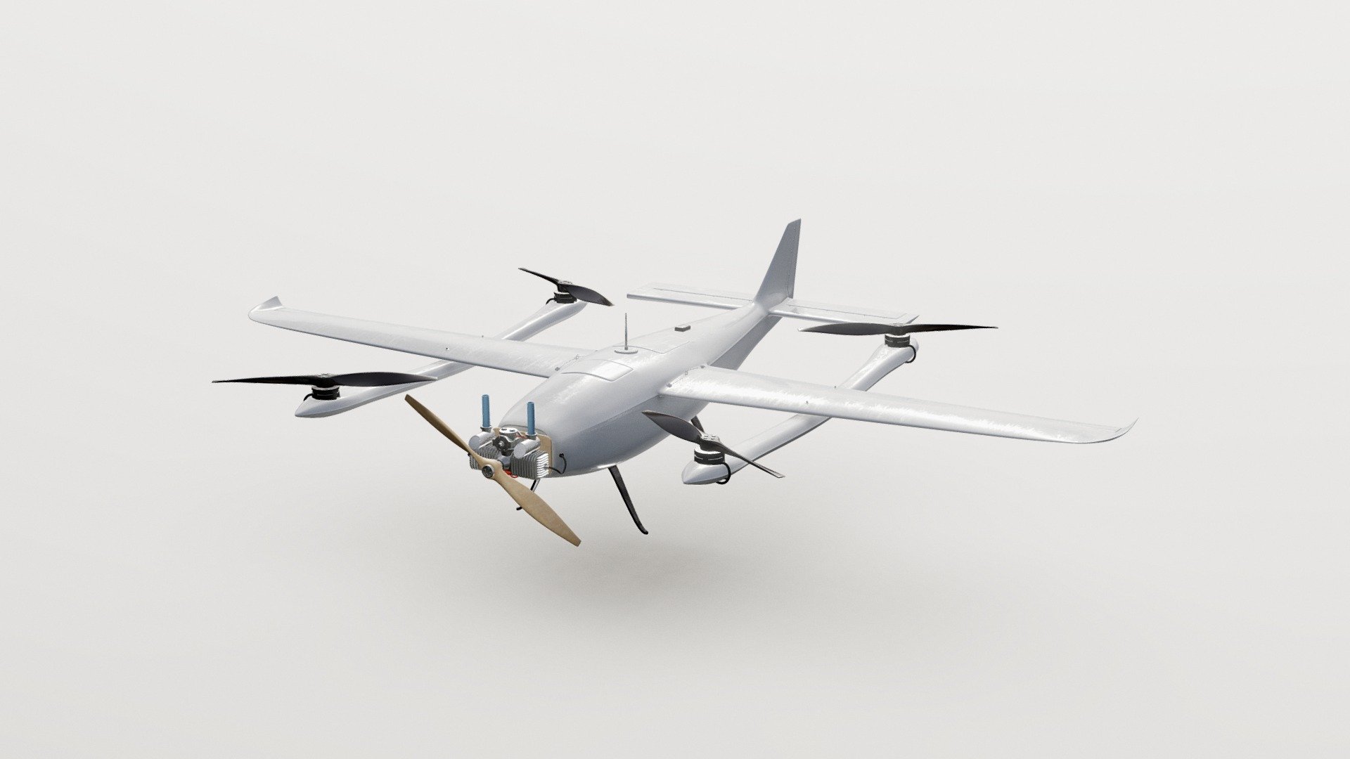Gasoiline fixed wing UAV - VF 40P - Buy Royalty Free 3D model by Netovanniy 3d model