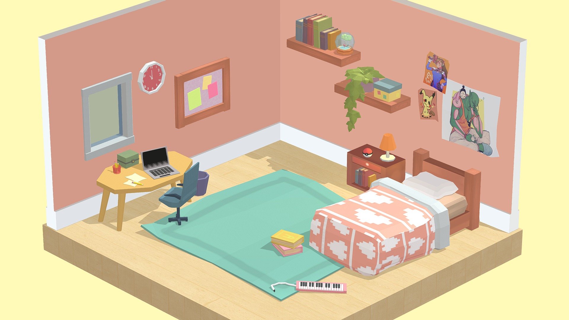 My humble participation on #IsometricRoomChallenge - Isometric Room - 3D model by Rayra Alencar (@rayravvieira) 3d model