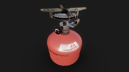 Travel Camping Gas Stove food, camping, gas, gasoline, prop, portable, hunting, equipment, travel, ready, survival, stove, outdoor, cooking, game, pbr, lowpoly