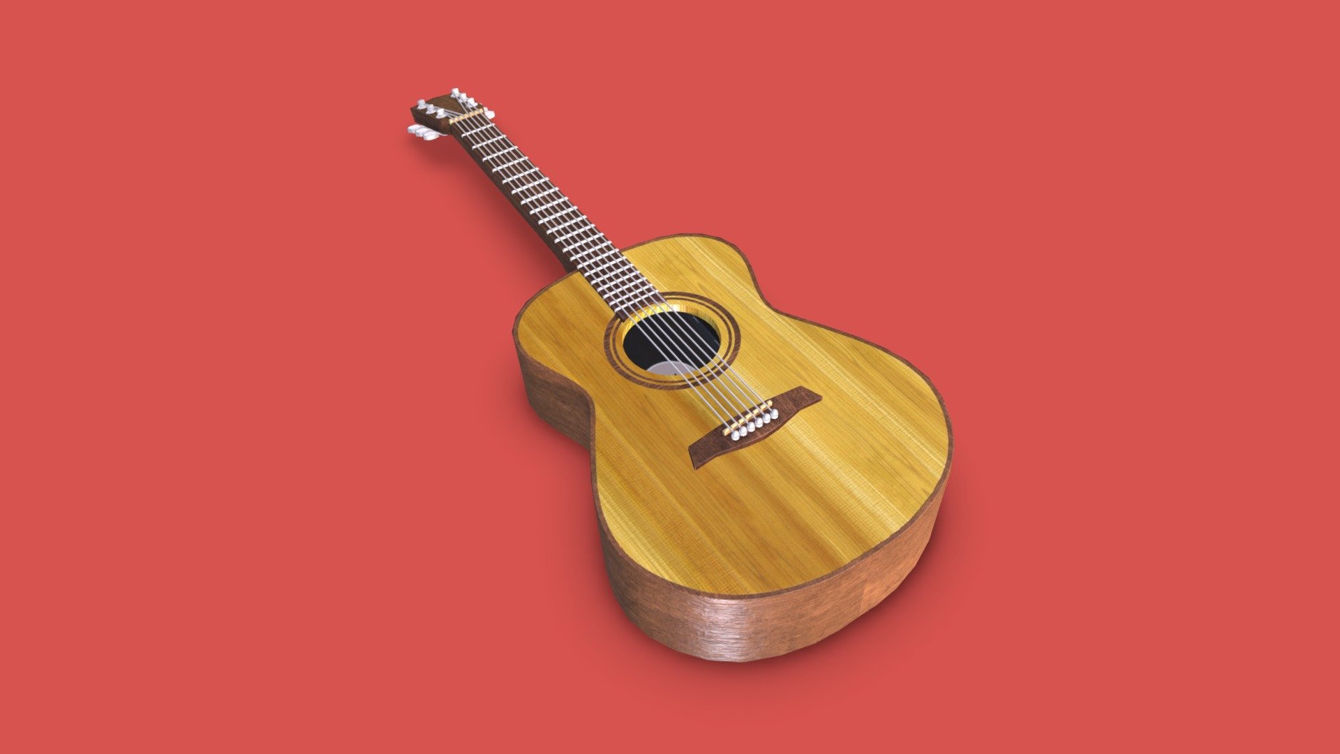 Acoustic guitar - guitar - Buy Royalty Free 3D model by nickknacks 3d model