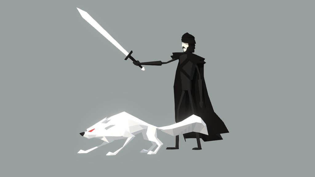 saw an image online. so made a 3d model of it. here is the link for the image reference http://scifidesign.com/2014/07/29/minimalist-game-of-thrones-character-art/ - Jon Snow - Download Free 3D model by Nephlim (@bennyd006) 3d model