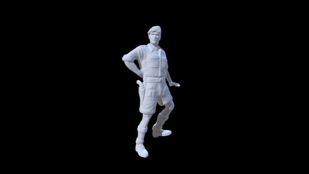 2 hours sculpt I did for 3d printing ,raw hight of final model is 2.5 cm with DLP High-Res 3D Printer - ww2 armoured vehicle crew member 2 - 3D model by UtasCZ (@utinek) 3d model