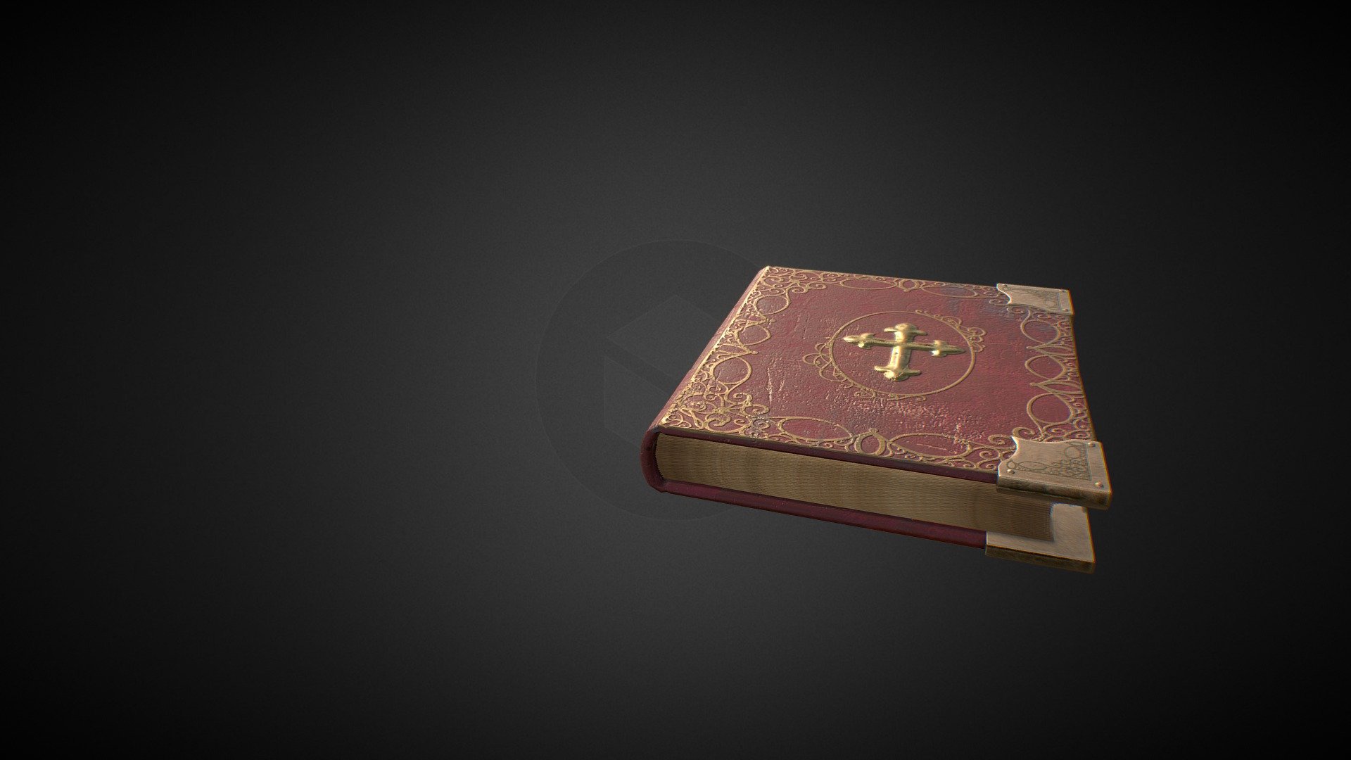 A medieval-inspired book animated using joints and nCloth simulation 3d model