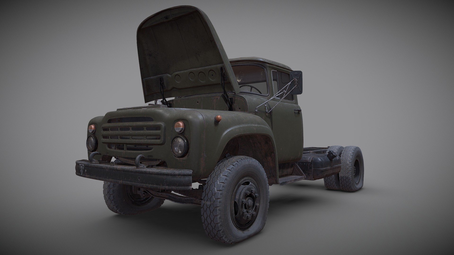 3d model of soviet truck ZIL 130 for DEADSIDE game project - Old truck. ZIL-130 - 3D model by dartp 3d model