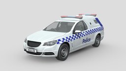 Low Poly Car police, truck, vehicles, transportation, cars, suv, drive, holden, traffic, pickup, cab, public, mv, commodore, ute, police-car, heavy-vehicle, vehicle, car, utility-car, holden-ute