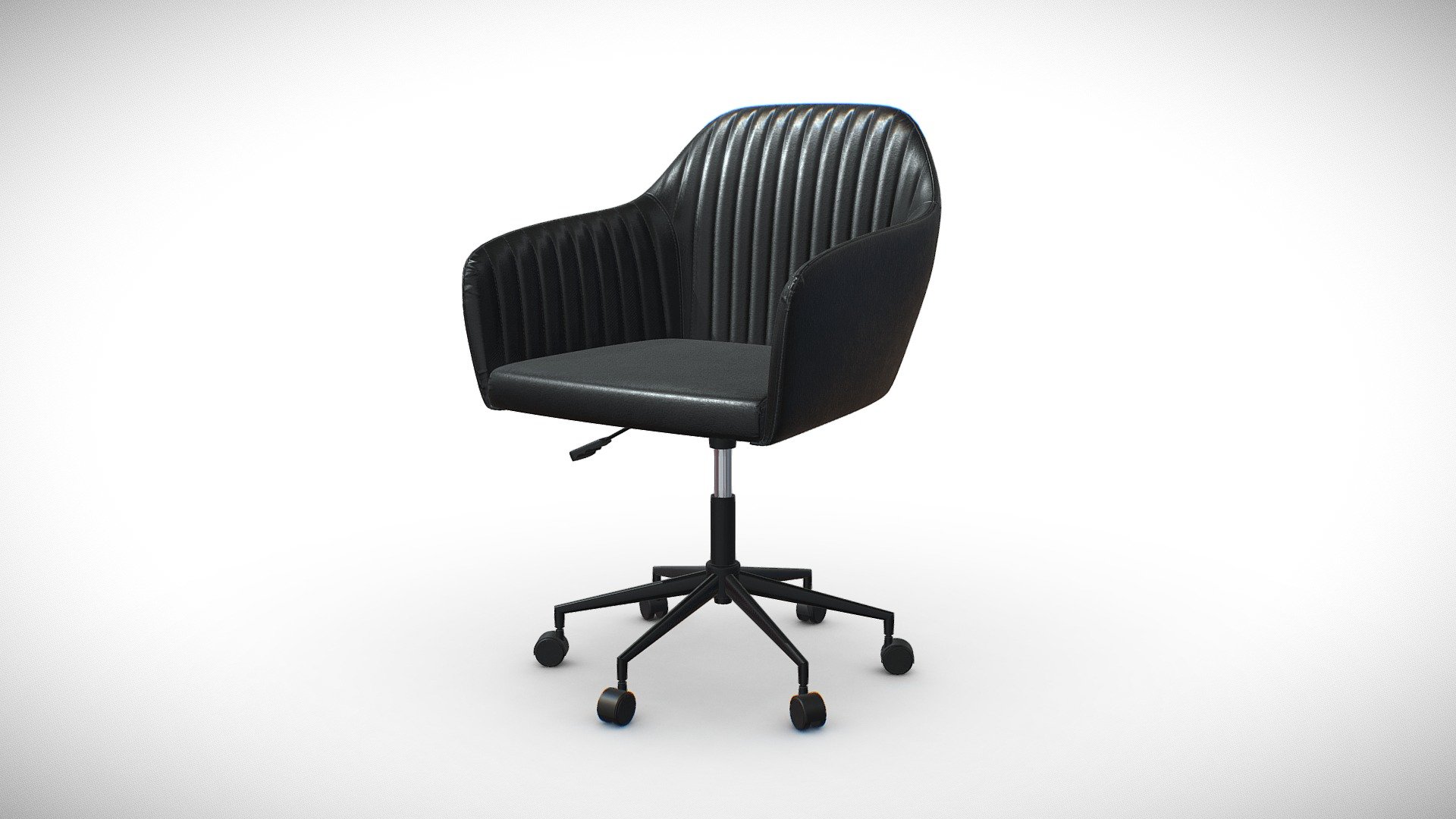 this is a low poly PBR black leather office chair,great for AR and VR, and also good for realtime visualisation, UE4 / UE5 , unity - Office Chair_Black-leather - 3D model by Yacine3Dz 3d model