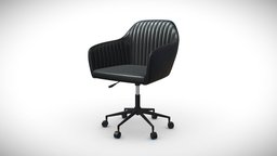Office Chair_Black-leather leather, archviz, office-chair, pbr, lowpoly, chair, black