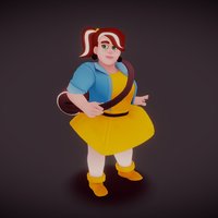 Mindy from Bricksville character, handpainted, cartoon, female