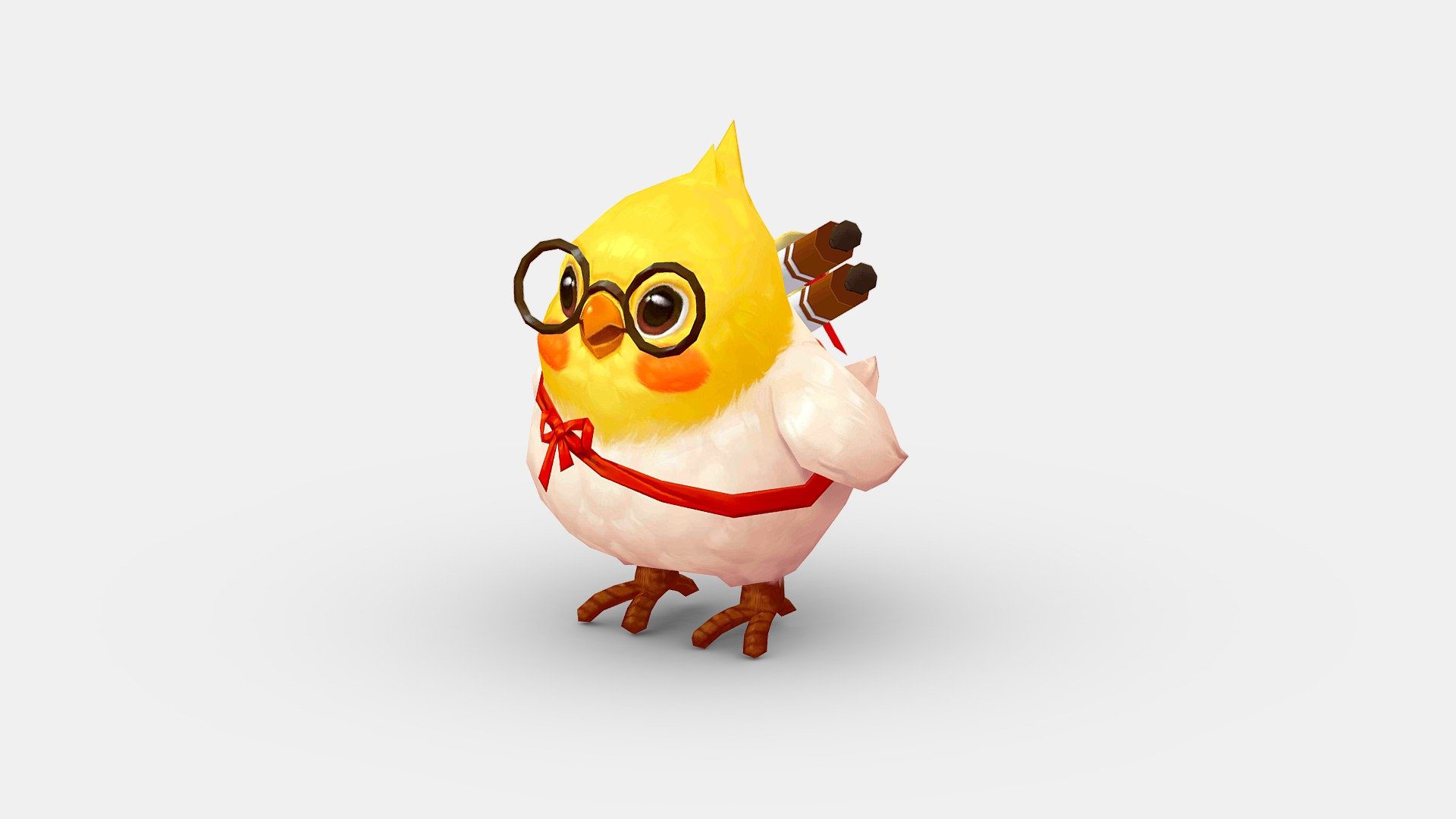 Cartoon bird with glasses - Cartoon bird with glasses - Buy Royalty Free 3D model by ler_cartoon (@lerrrrr) 3d model