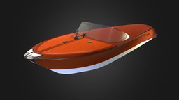 classic mahogany runabout yacht, siren, watercraft, runabout, boat