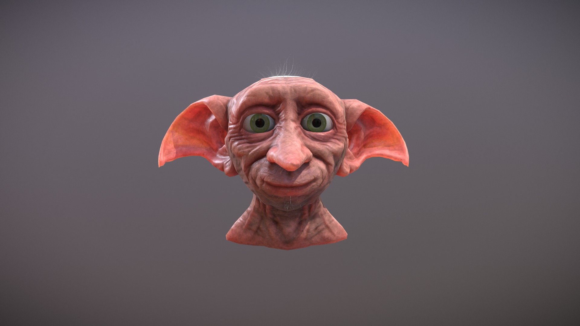 Dobby bust, sculpted and modelled in Blender and textured in Substance Painter - Dobby - 3D model by Rob Allen (@roba) 3d model