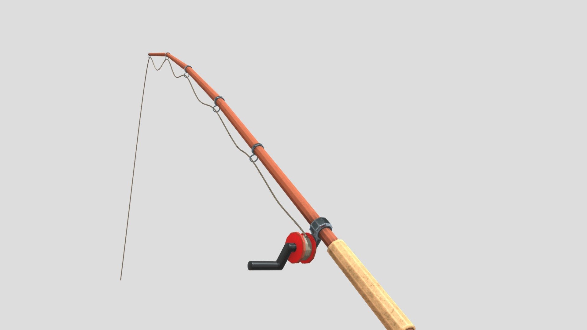 Just a small asset i created in my freetime - Stylized Fishing Rod - 3D model by kevinvonbriel 3d model