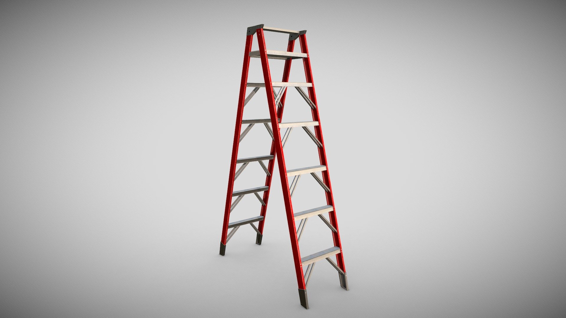 Step ladder 3D Model High Detail. Production-ready/Game-ready 3D Model, with PBR materials, textures and UVs provided in the package.

Package Includes:

Formats: FBX, OBJ, MAX; scenes: other:

1 Object (mesh), PBR Materials, UV-mapped Textures.

UV Layout maps and Image Textures resolutions: 2048x2048.

Real world dimensions; scene scale units: cm in 3DS Max.

Polygon Count - Triangles: 804

Step ladder created for a VR scene modeld in 3D’s Max and PBR Textures made with Substance Painter 3d model