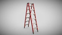Step Ladder [VR/Game Ready] high, ladder, vr, ladders, steps, rigid, stepladder, 3dsmax, substance-painter, poly, super-street