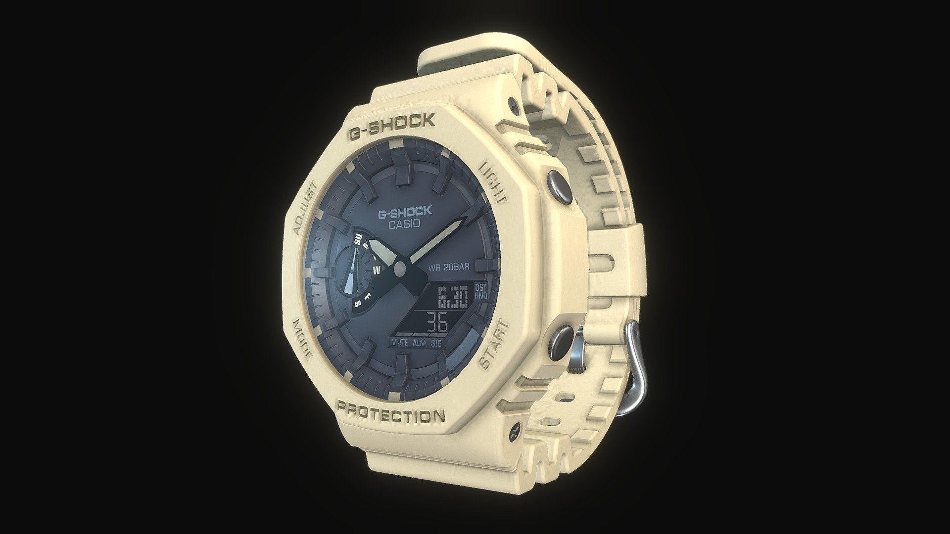 RELOJ G-SHOCK GA-2100-5ADR - Watch Casio G-Shock GA-2100-5ADR - Buy Royalty Free 3D model by Inmersivo S.A.S (@tangibledesign) 3d model