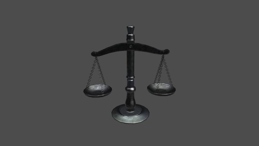 Old style balance scales - Scales - Download Free 3D model by FlukierJupiter 3d model