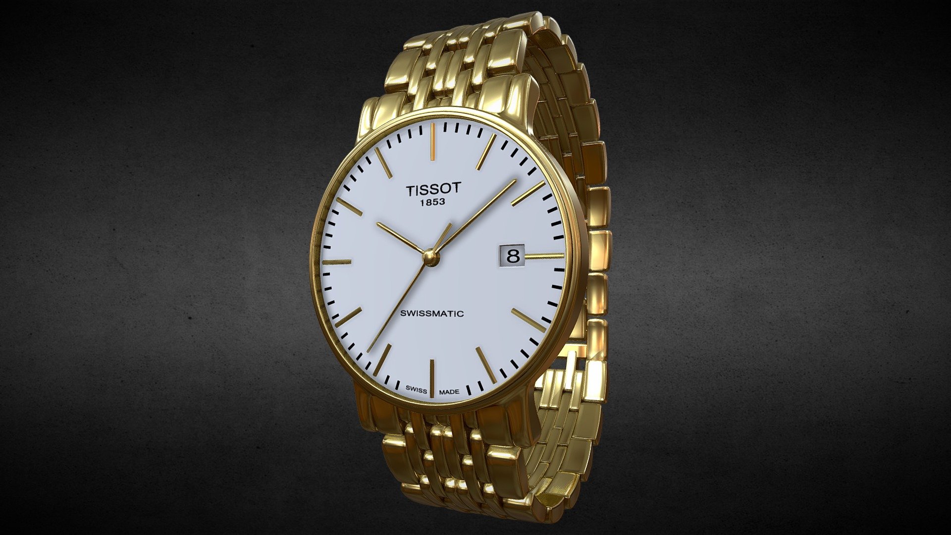 Awesome stainless steel Tissot T-Gold Carson T73.3.413.11 watch․
Use for Unreal Engine 4 and Unity3D. Try in augmented reality in the AR-Watches app. 
Links to the app: Android, iOS

Currently available for download in FBX format.

3D model developed by AR-Watches

Disclaimer: We do not own the design of the watch, we only made the 3D model 3d model