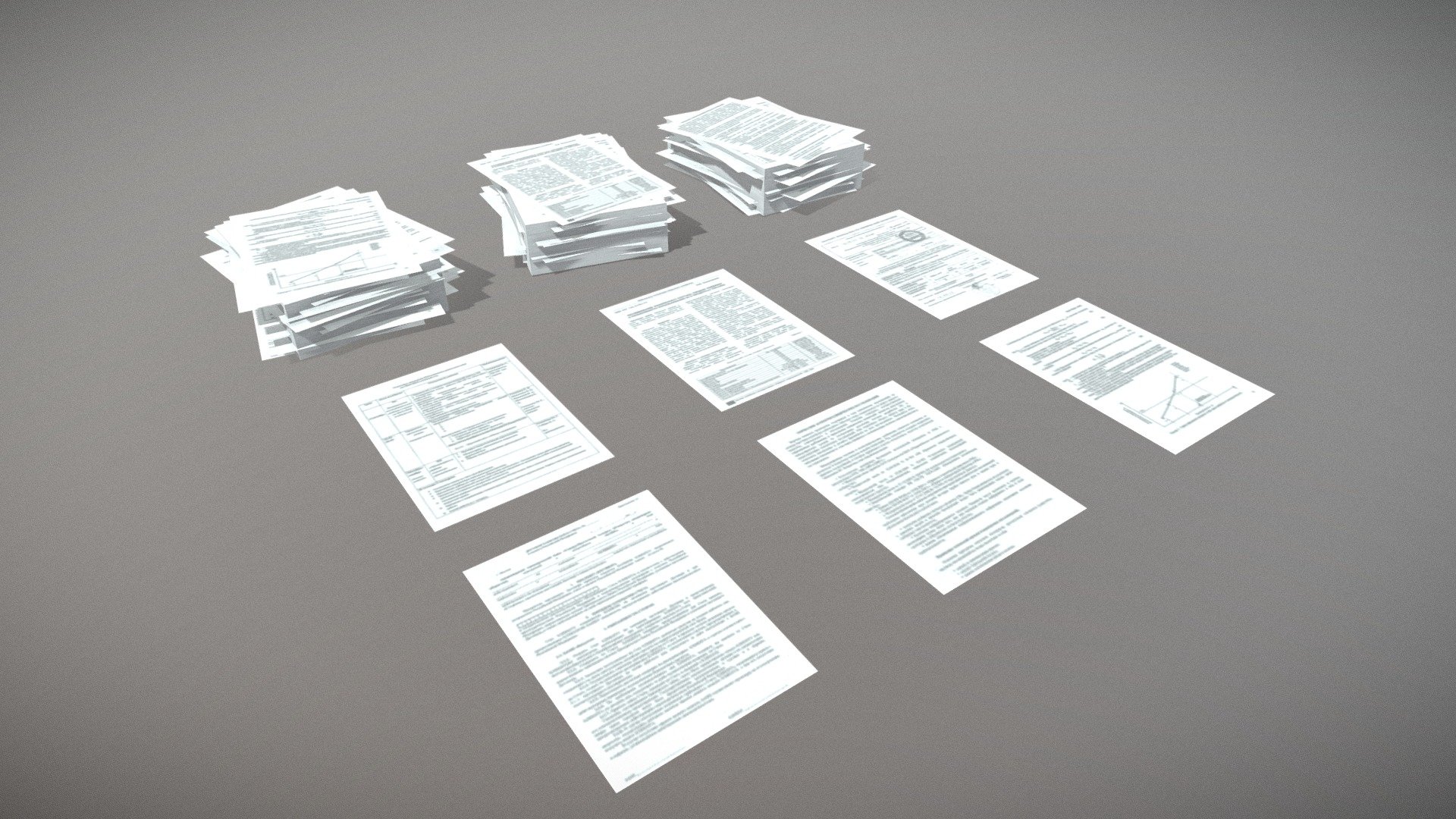 Hello everyone, its my set of models of paper sheets.

It has textures 2048/2048.

Game ready model for Unreal Engine 4 or Unity 3d model