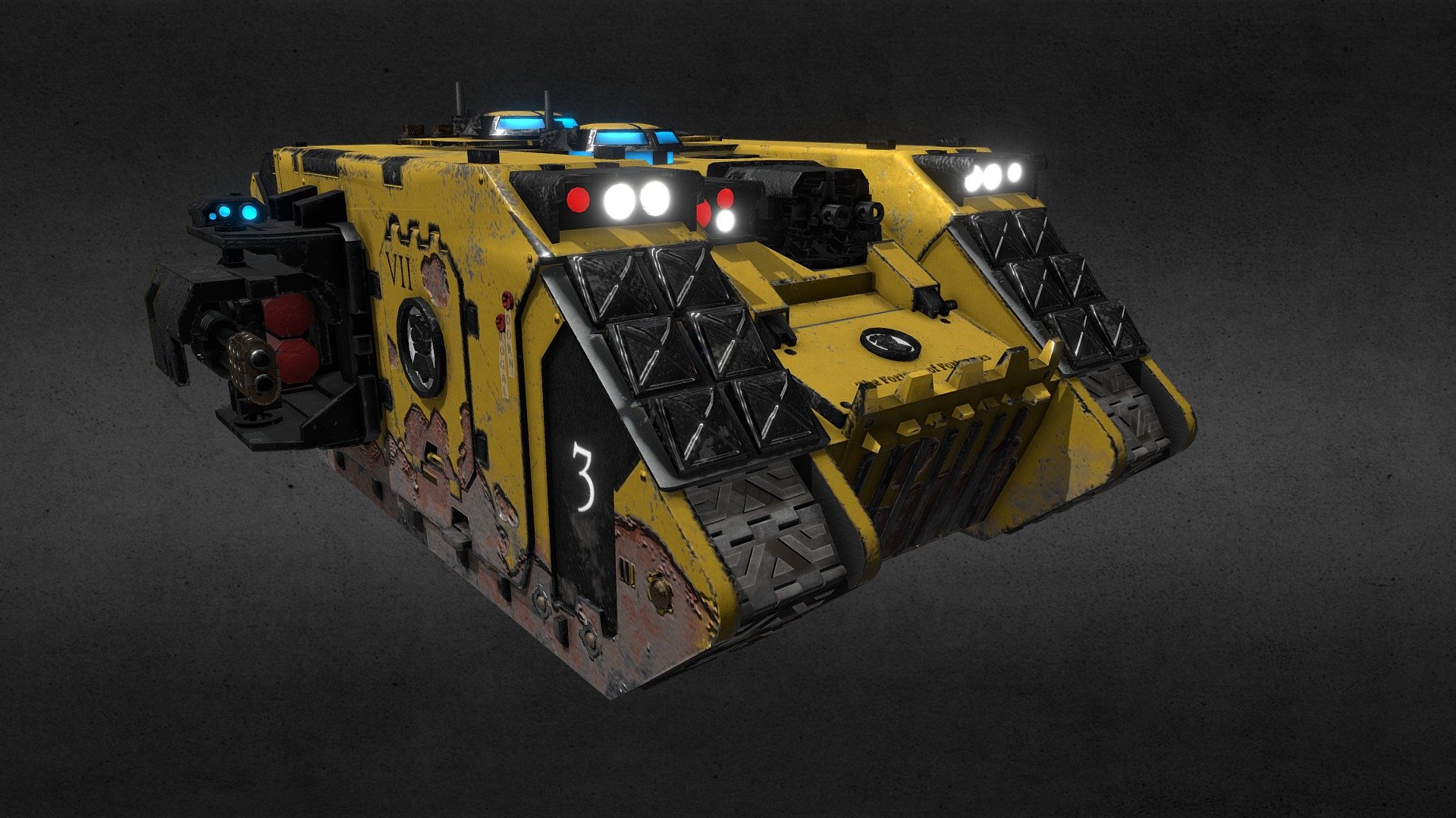 having some fun with some hand made weathering - Land Raider - 3D model by mrcheckpoint 3d model